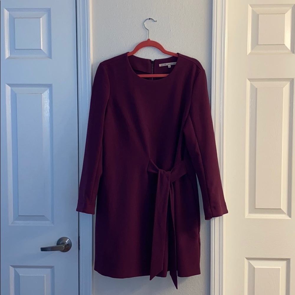 Long sleeve 🍇 tie waist sheath dress